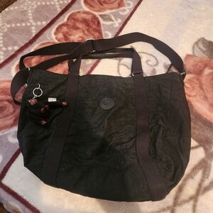 Kipling Black Tote Bag with Charm